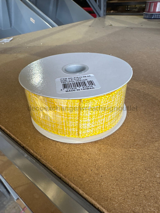 Yellow-White Tweed Solid 1.5’’X10Y 41512-09-02 Ribbon