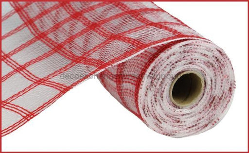 10.5"X10YD FAUX JUTE CHECK MESH Red RY830624 - DecoExchange