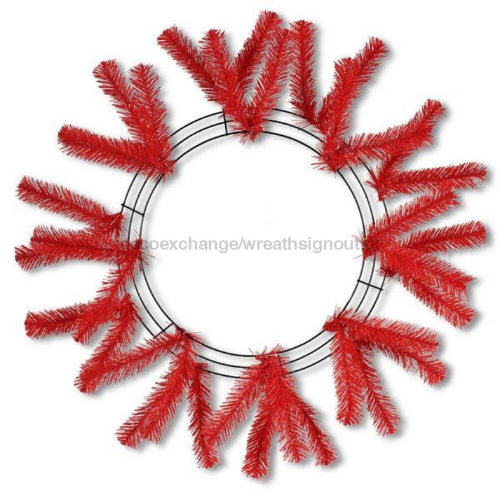 15"Wire, 25"Oad Work Wreath X18 Ties, Red XX748824 - DecoExchange