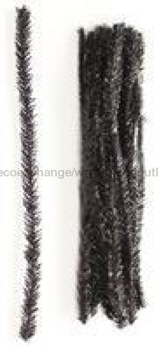 20mm Tinsel Tie Stems: Metallic Black (25) MA000102 - DecoExchange