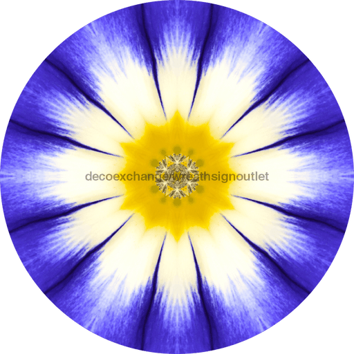 Geometric Flower Center Blue Decoe-Fc-0009 6 metal