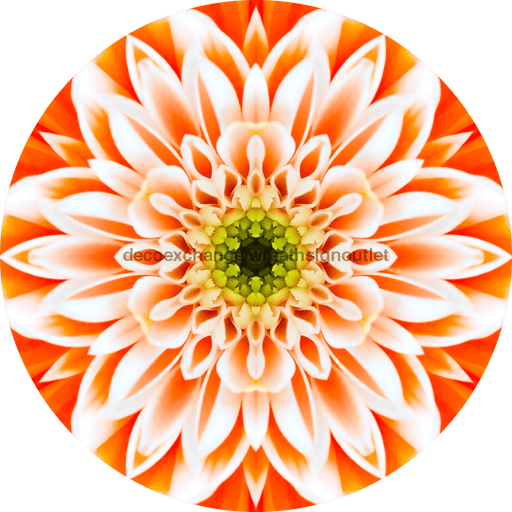 Geometric Flower Center Orange Decoe-Fc-0006 6 metal