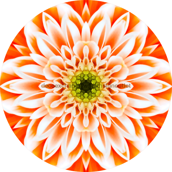 Geometric Flower Center Orange Decoe-Fc-0006 6 metal