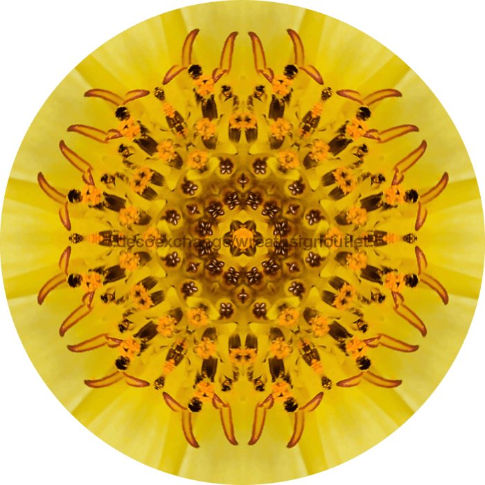 Geometric Flower Center Yellow Decoe-Fc-0015 6 metal