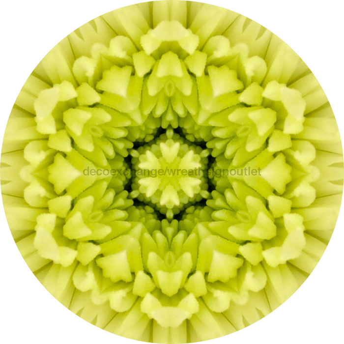 Geometric Flower Center Yellow Decoe-W-Fc-0011 6 Wood