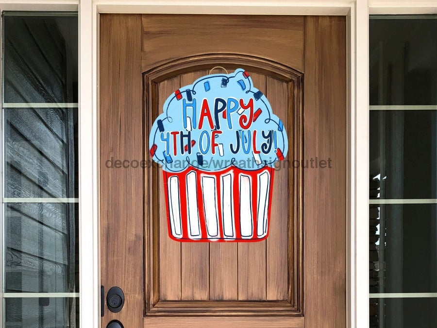 Patriotic Sign Usa Cupcake Sign Wood Decoe-W-212 22 Door Hanger