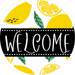 Welcome Wreath Sign, Lemon Wreath, DECOE-4128, 10 vinyl Round