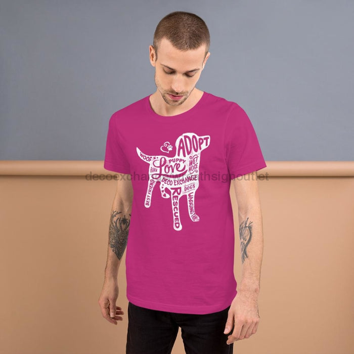 White - Dog Silhouette - Short Sleeve T-Shirt - Unisex - DecoExchange - DecoExchange