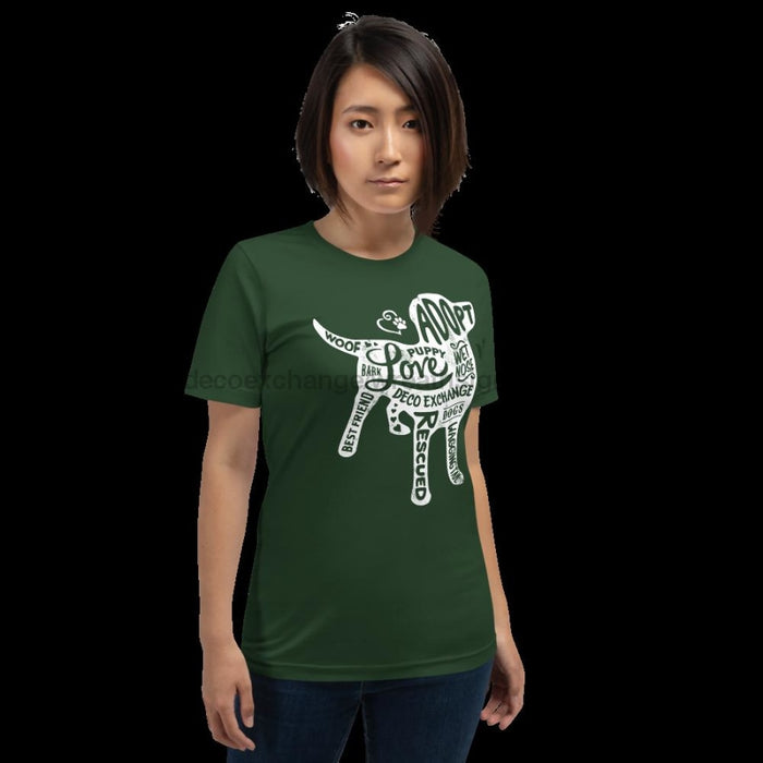 White - Dog Silhouette - Short Sleeve T-Shirt - Unisex - DecoExchange - DecoExchange