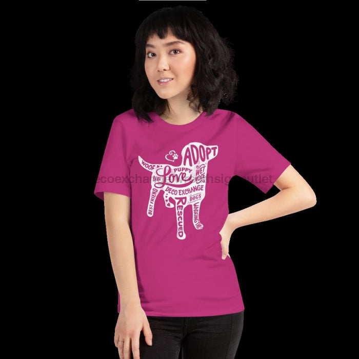 White - Dog Silhouette - Short Sleeve T-Shirt - Unisex - DecoExchange - DecoExchange