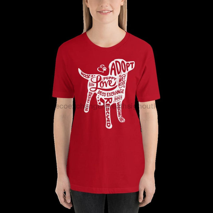 White - Dog Silhouette - Short Sleeve T-Shirt - Unisex - DecoExchange - DecoExchange