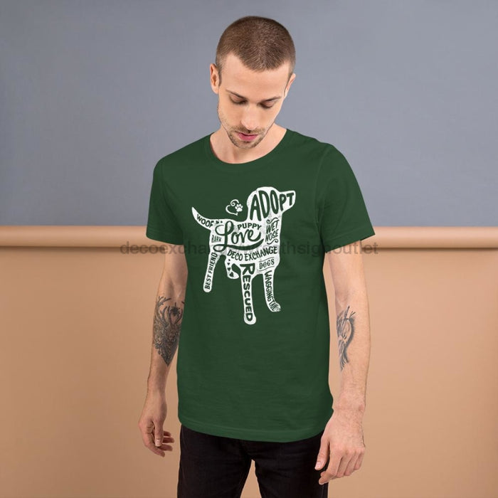 White - Dog Silhouette - Short Sleeve T-Shirt - Unisex - DecoExchange - DecoExchange