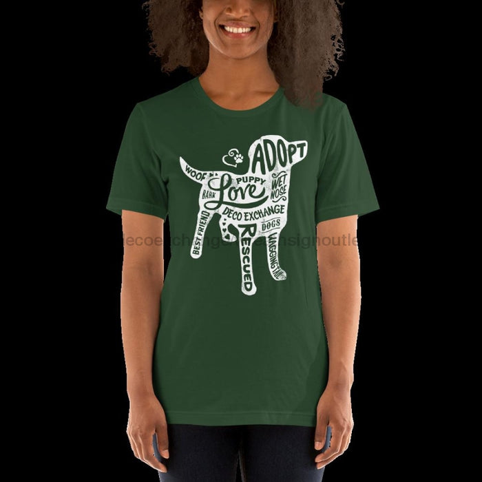 White - Dog Silhouette - Short Sleeve T-Shirt - Unisex - DecoExchange - DecoExchange