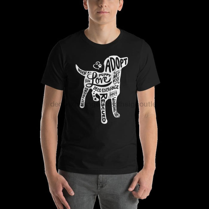 White - Dog Silhouette - Short Sleeve T-Shirt - Unisex - DecoExchange - DecoExchange