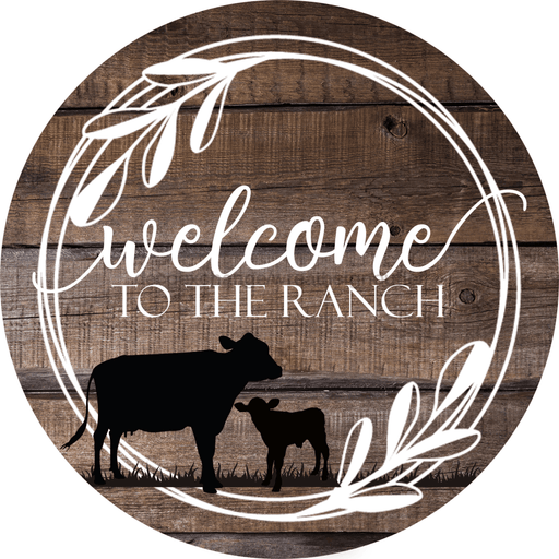 Wreath Sign, Farmhouse Sign, Welcome Sign, 18" Wood Round  Sign DECOE-811, Sign For Wreath, DecoExchange